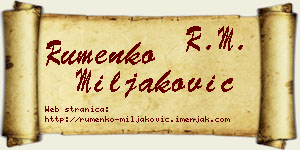 Rumenko Miljaković vizit kartica